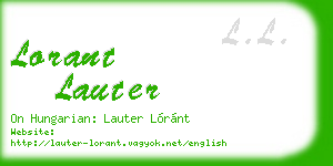 lorant lauter business card