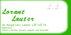 lorant lauter business card